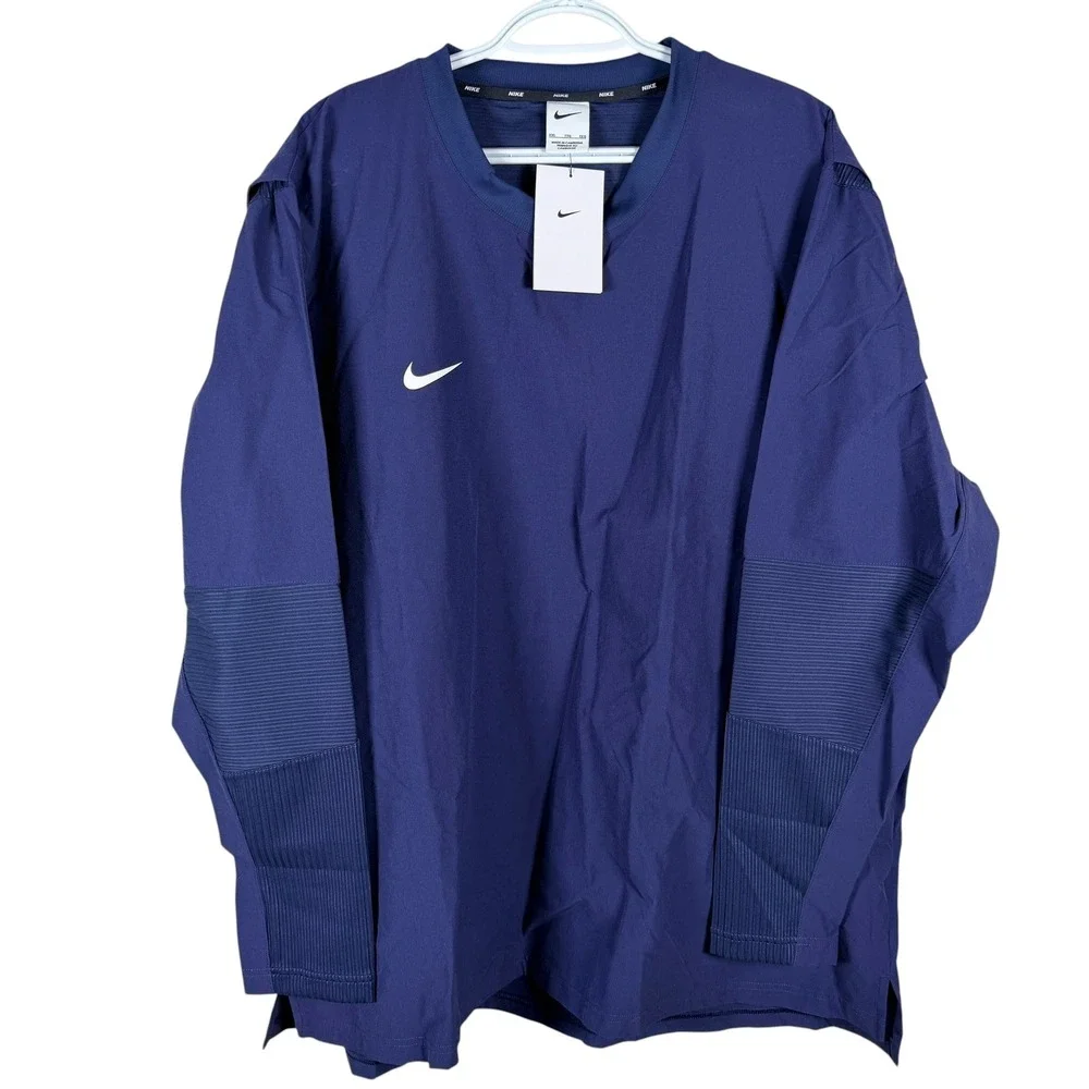 Nike Dri-FIT Lightweight Baseball Pullover Jacket Mens XXL Blue FD4291-419